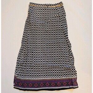 Earthbound Trading Co Sz L Gypsy Boho Hippie Flowy Kitchie Lagenlook Maxi Skirt